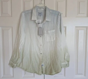 Rails Womens XL Ellis Blue Mint Dip Dye Cotton Gauze Button Up Shirt NWT - Picture 1 of 10