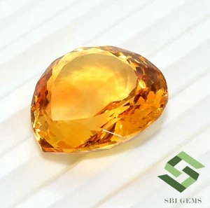 Certified Natural Citrine Fancy Pear Cut 19x19 mm 18.87 Cts Loose Gemstone - Picture 1 of 7