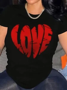 Printed Round Neck Women, Heart, Colorburst, Valentine'S Day Women Shirt Gift - Picture 1 of 11