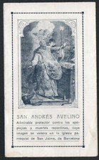  Holy card antique of San Andres Avelino stamp santino image pieuse andachtsbild