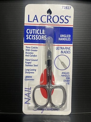 La Cross Sally Hansen CUTICLE NAIL SCISSORS 72827 ULTRA-FINE BLADES Angle Handle - Image 1 of 2