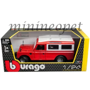 BBURAGO OLD LAND ROVER 1/24 DIECAST MODEL CAR RED 22063 - Picture 1 of 2
