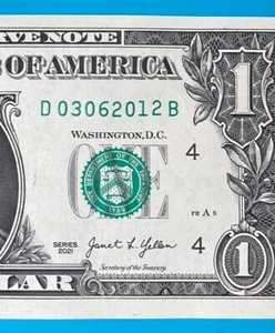 March 6, 2012 / 3 June 2012 : D 03062012 B BIRTHDAY Note $1 One Dollar Bill*UNC* - Picture 1 of 3