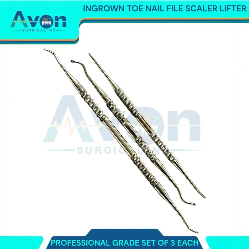 Ingrown Toenail Removal Kit - w/ Nail File & 2 Lifter Scalers Pedicure Tools - Image 1 of 4
