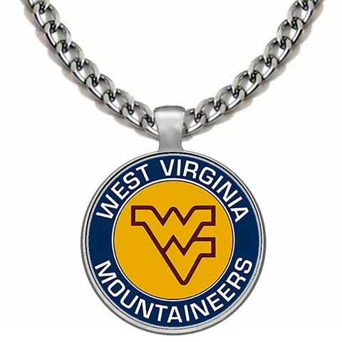 WVU West Virginia Mountaineers Mens Womens 24" Stainless Pendant Necklace D5 Cover