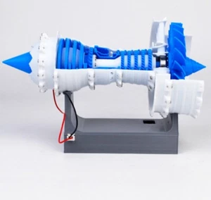 Modelo de motor a reacción impreso en 3D motor de avión sobrealimentado con boquilla de diente de sierra - Imagen 1 de 7