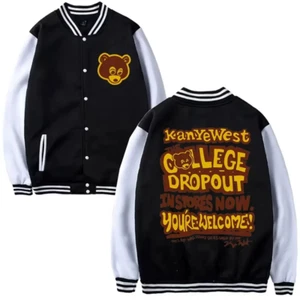 Custom Kanye West College Aussteiger Männer Frauen Baseball Jacke Mantel Sweatshirts Hoo - Bild 1 von 14