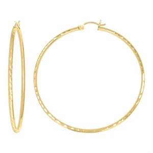10k Yellow Gold Light Round Tube 2mm Hinged Huggie Hoop Earrings for Women 3.7gm - Picture 1 of 1