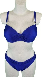 Opera Push Up Bikini Größe 38 C Cup Bademode Trägerbikini Blau mit Bügel - Bild 1 von 5