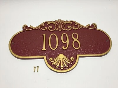 Placa de dirección horizontal Whitehall #1098 Rochelle aluminio fundido letrero óxido/oro Foto 1 de 4