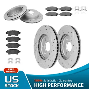Rotores delanteros traseros perforados pastillas de freno de cerámica para Nissan Pathfinder V6 2005-2012 - Imagen 1 de 11