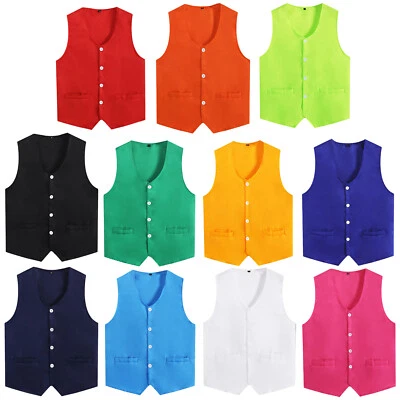 Mens Womens Top Irregular Hem Vest Bartender Waistcoat Jacket Outfits Outdoor - Image 1 of 4