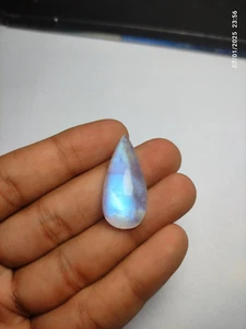 Rainbow Moonstone Pear Cab with Excellent Blue Fire (1 Pc) - 32.2 ct - Picture 1 of 4