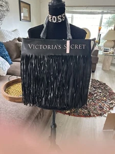 NWT VICTORIA SECRET Black VS Flirty Fringe Shoulder - Picture 1 of 9