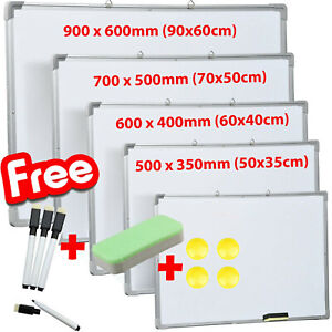 MAGNETIC WHITEBOARD SMALL LARGE WHITE BOARD DRY WIPE NOTICE OFFICE SCHOOL HOME
