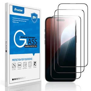 3 Pack Tempered Glass Screen Protector For iPhone 16 /16 Plus/16 Pro/16 Pro Max - Picture 1 of 66