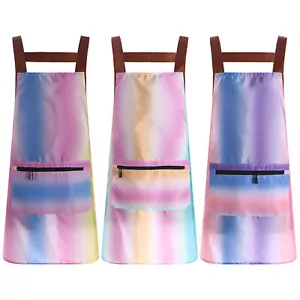 Women Pinafore Sleeveless Apron Tie Back Pinny Water Resistant Adult Painting - Picture 1 of 33