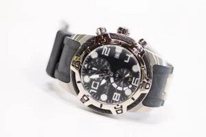 Invicta Men s Bolt 50mm Two Tone Silicone Band Steel Case  Quartz Black Dial - Picture 1 of 6