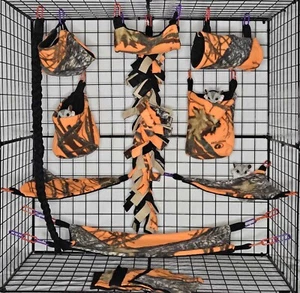 mossy oak orange *Sugar Glider Cage set * Rat * double layer Fleece - Picture 1 of 1