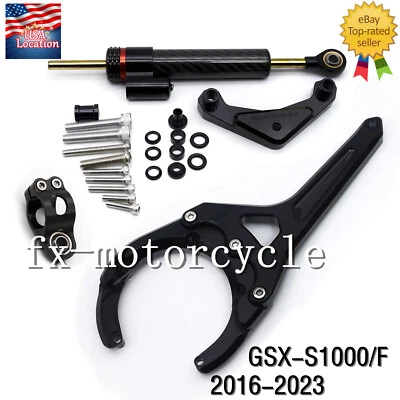 For Suzuki GSX-S1000 GSXS1000F 2016-2025 Carbon Steering Damper Bracket Mounting - Image 1 of 4