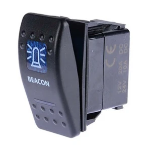 THUNDER BEACON LIGHT (ROCKER) SWITCH 20AMP @ 12V MOUNT: 21mm x 37mm TDR11012 - Picture 1 of 1