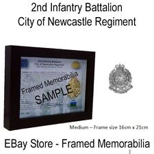 City of Newcastle Regiment, 2nd Infantry Battalion - Framed Memorabilia