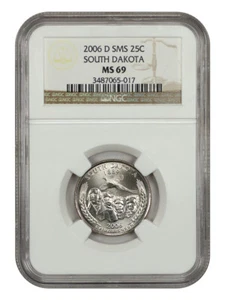 2006-D 25C South Dakota NGC SP69 (Satin Finish) - Washington 50 States Quarters - Picture 1 of 2