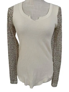 Denim & Supply RL Western Cottage Y2K Waffle Thermal Tee Mesh Sheer Floral S - Picture 1 of 6
