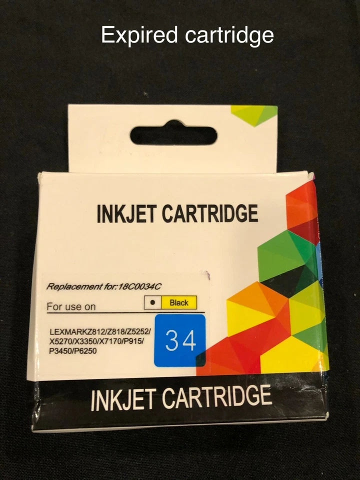 Ink Jet Black 34 Expired Ink Cartridge - Image 1 of 1