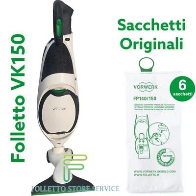 VORWERK FOLLETTO FOLLETTO VK 150 FIERISTICO NUOVO EXPO HD50 VORWERK SACCHETTI ORIGINALI Vk150