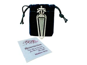 Tidings Of Love Inc Resurrection Silver Plated Brass Bookmark Artist Signed - Picture 1 of 8