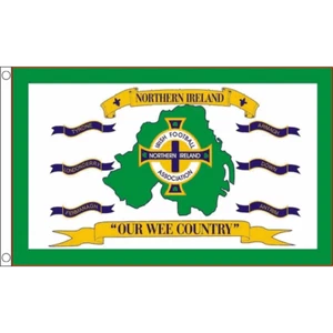 NORDIRLAND UNSER KLEINES LAND FLAGGE 3' x 5' - NORDIRISCHE FUSSBALLFLAGGEN 90 x - Bild 1 von 2