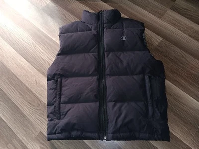 Chaleco acolchado vintage CHAMPION para hombre talla grande plumón negro cremallera completa Foto 1 de 4