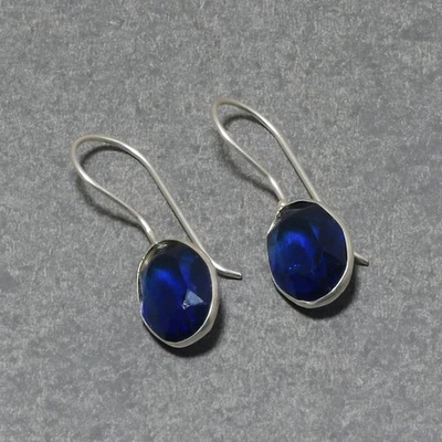 Faceted Tanzanite Oval Shape Gemstone Ethnic Gift Earrings Jewelry 1.20" SR 5244 - Image 1 of 4