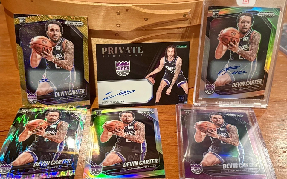 2024-25 Panini Prizm черный Девин Картер #144 - золото отлива авто /10 - частный + - Изображение 1 из 4