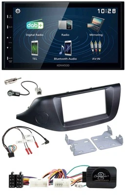 Kenwood 2DIN Bluetooth Lenkrad USB DAB Autoradio für Kia Ceed ab 2012 schwarz oh - Bild 1 von 4
