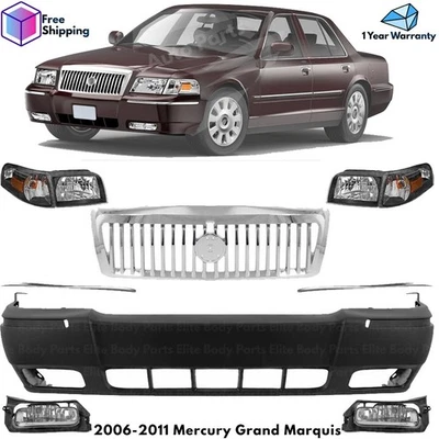 Front Bumper Cover Fascia & Grille Assembly For 2006-2011 Mercury Grand Marquis Foto 1 de 4