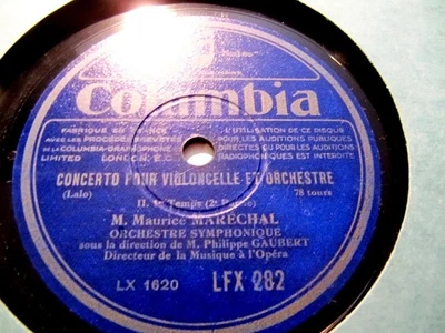 1932 Maurice Marechal LALO Cello Concerto in D Philippe Gaubert COLUMBIA LFX 282 - Image 1 of 2
