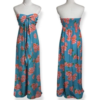 Band Of Gypsies Boho Floral Strapless Maxi Dress Size Small Flowy Lightweight - Image 1 of 4