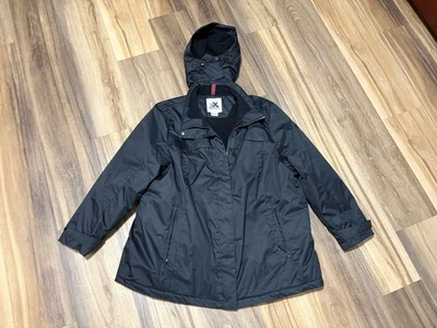 ZeroXposur Black Insulated Winter Jacket Women’s 2X Fleece Lined Zip Coat Hooded - Image 1 of 4