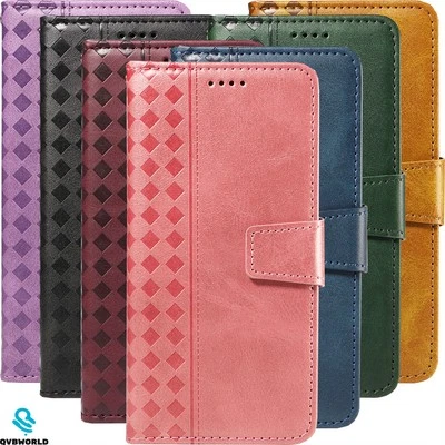 Checkered Embossed Wallet Case Phone Case Cover for Motorola G15 G05 G75 G55 G85 - Image 1 of 4
