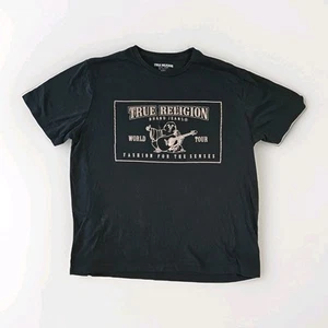 T-shirt True Religion nera taglia S skater streetwear grafica Y2K - Foto 1 di 6