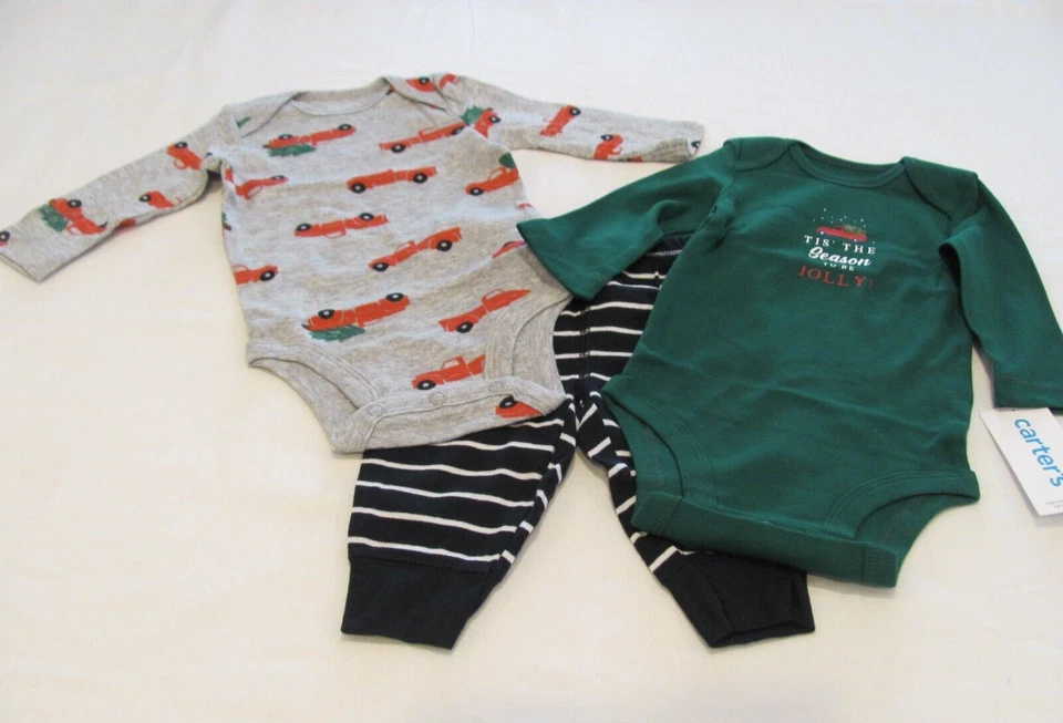 Carter’s baby boy 3 Piece Holiday Truck Outfit Set 3M