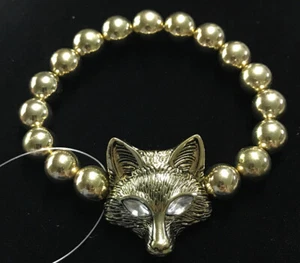 Metallic Fuchs Stretch Perlen Armband Modeführer Bronze Gold Look Perlen - Bild 1 von 6