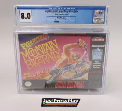 Exertainment: Mountain Bike Rally Nintendo SNES New Sealed V-Seam CGC 8.0 A - Image 1 of 4