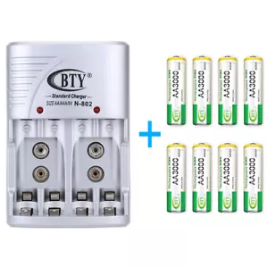 Caricabatteria universale Charger per AA AAA 9V + 8x AA batteria ricaricabile - Foto 1 di 8