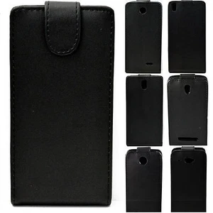 Vertical Flip Leather Black Full Cover Back Case Skin Holster For iPhone Galaxy - Zdjęcie 1 z 96
