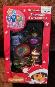 NIB  American Greetings Set of 5 DORA the EXPLORER MINI HOLIDAY ORNAMENTS - Picture 1 of 7