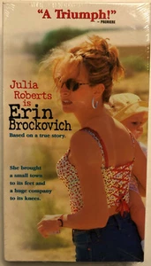 VHS 2000 Brand New Erin Brockovich Julia Roberts, Aaron Eckhart, Albert Finney - Picture 1 of 2
