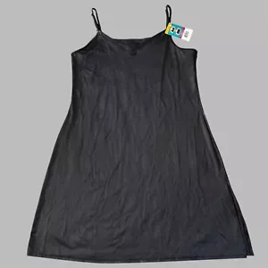 Vanity Fair Radiant Collection Slip Womens Size Large Black Sleeveless - Picture 1 of 6